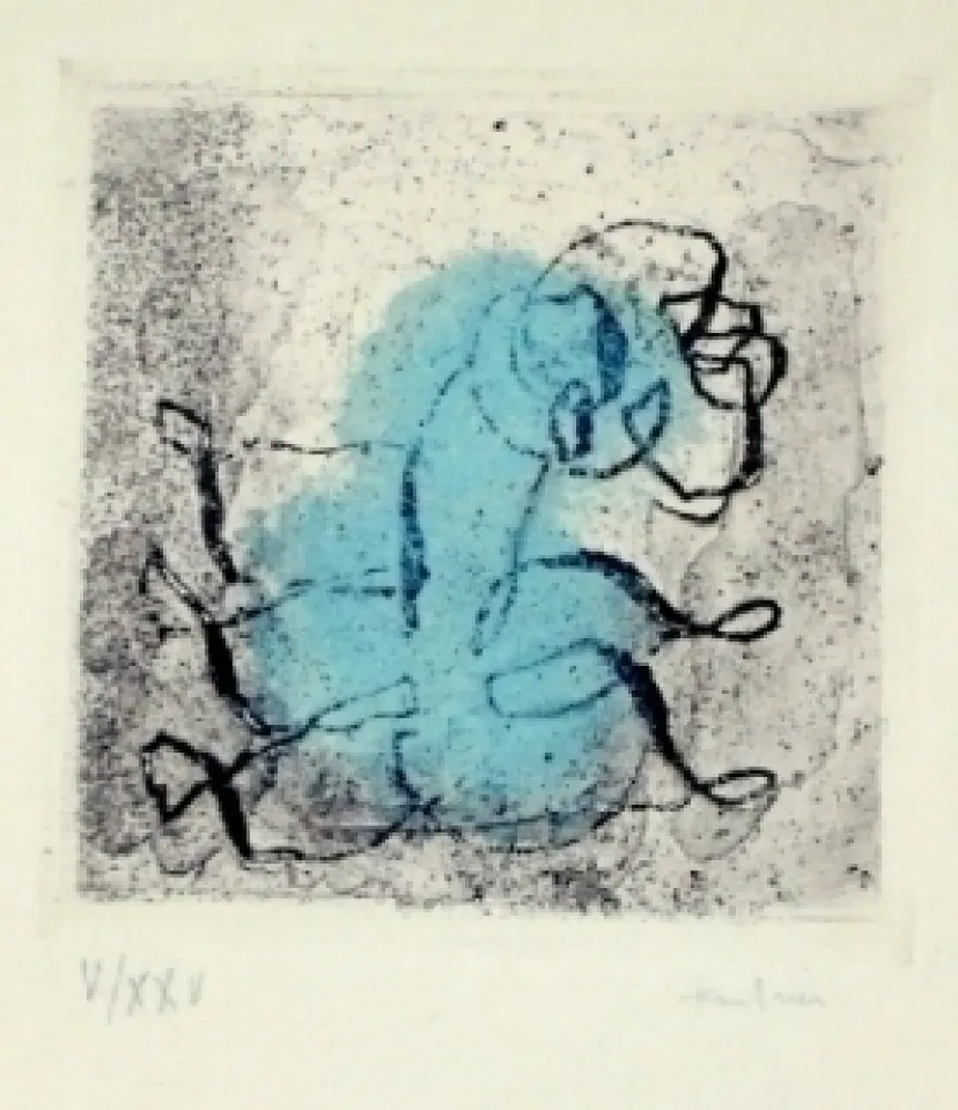 Acquaforte E Acquatinta Fautrier - Petit paysage vert et violet