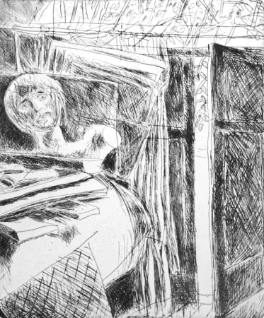 Acquaforte Fazzini - Nello studio