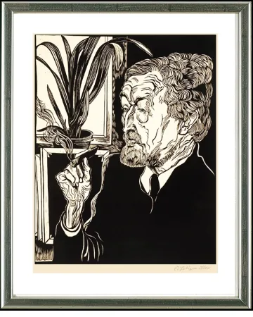 Incisione Su Legno Felixmuller  - Christian Rohlfs, 1927