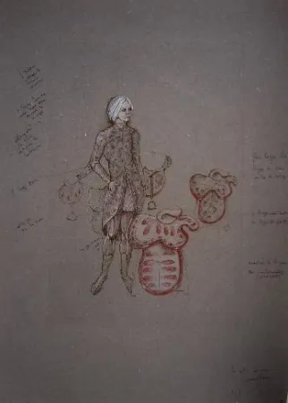 Incisione Fini - Scène de theatre