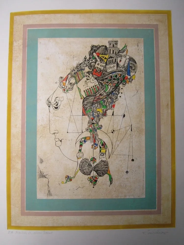 Acquaforte E Acquatinta Finsterer - Traum der alten Dame