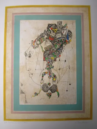 Acquaforte E Acquatinta Finsterer - Traum der alten Dame