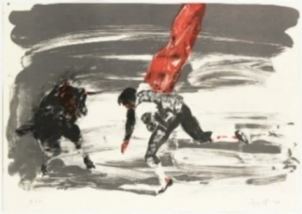 Litografia Fischl - Corrida 2