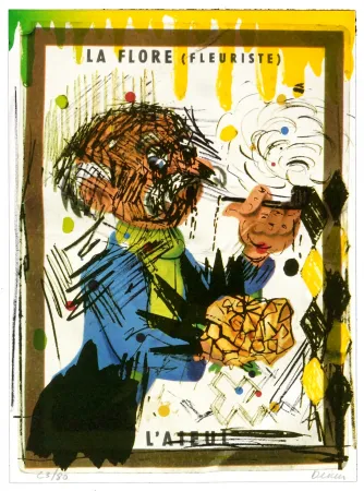 Litografia Flores - La flore (fleuriste)