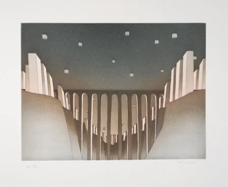 Acquaforte E Acquatinta Folon - Le viaduc