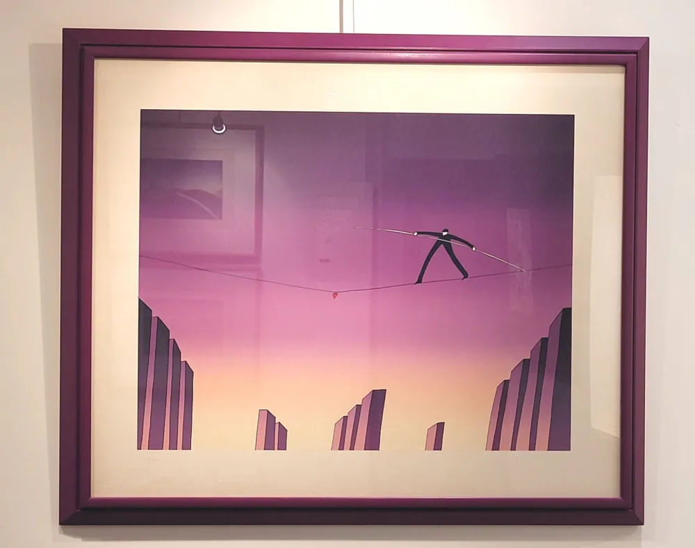 Serigrafia Folon - L'équilibriste - The Tight-rope Walker