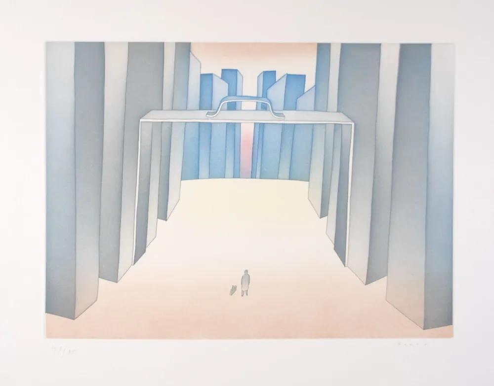 Acquaforte E Acquatinta Folon - Lointains un Homme (suite Lointains)