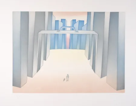 Acquaforte E Acquatinta Folon - Lointains un Homme (suite Lointains)