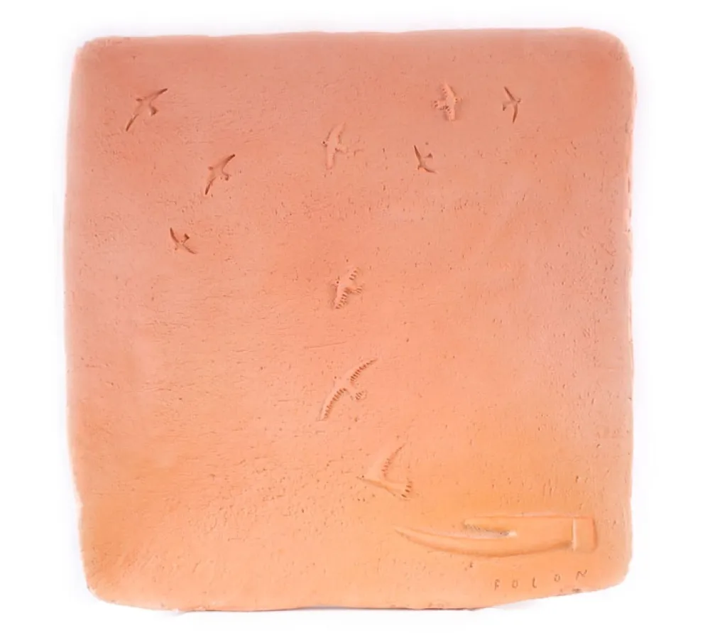 Ceramica Folon - Plate - take-off - L'envol