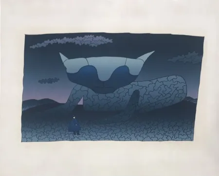 Serigrafia Folon - Souvenir d'Alice 