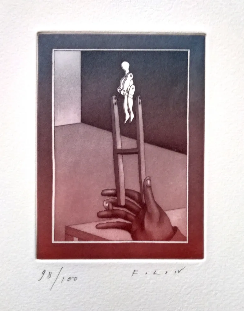 Acquatinta Folon - Trecentocinquanta cammelli