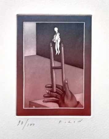 Acquatinta Folon - Trecentocinquanta cammelli