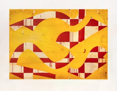Acquatinta Fonseca - Seven String Etching with Yellow & Red