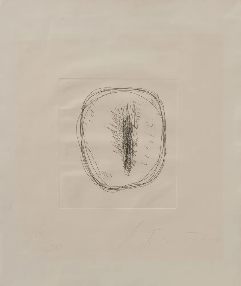 Non Tecnico Fontana - Concetto Spaziale – etching with hand-cut by Fontana himself 6/30