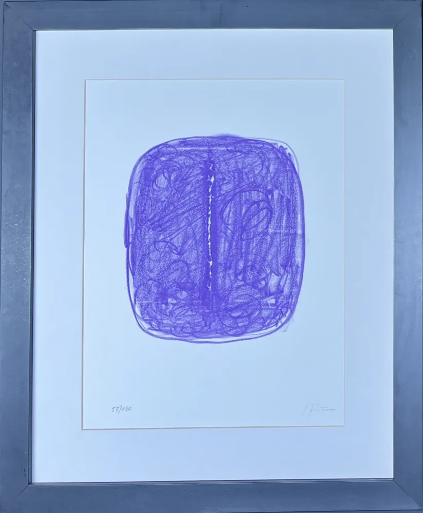 Litografia Fontana - Lucio Fontana (1899-1968) - Concetto Spaziale - 1967 - Lithograph with hand-cut central slash incision