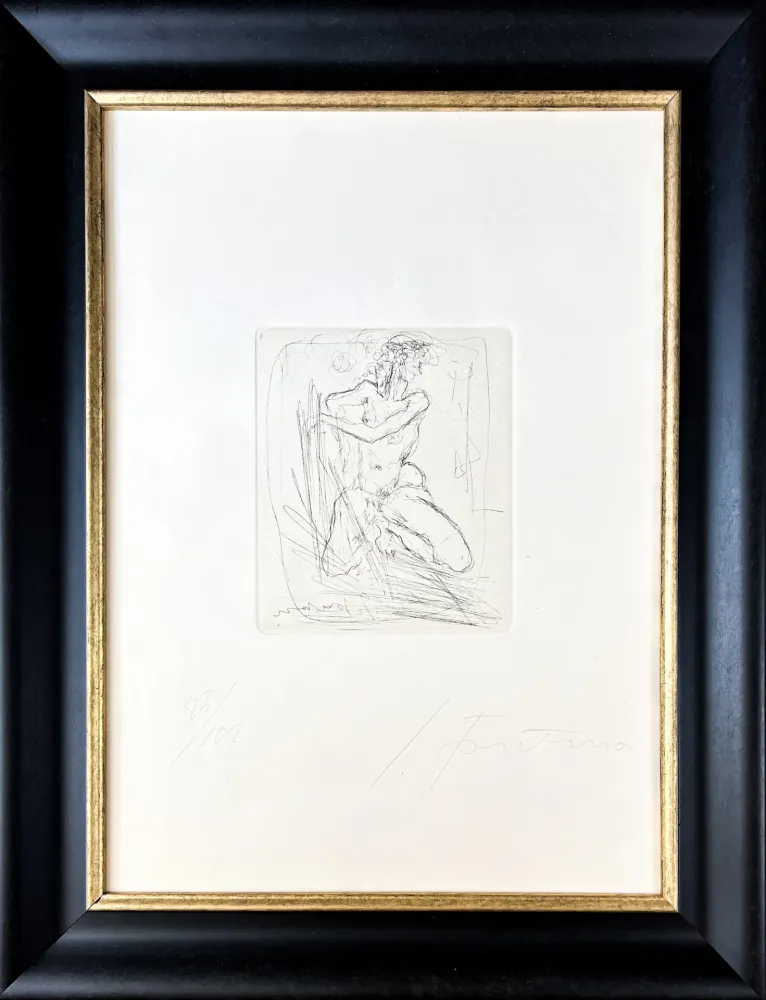 Incisione Fontana - Lucio Fontana (1899-1968) - Nudo – Etching on paper – 1964