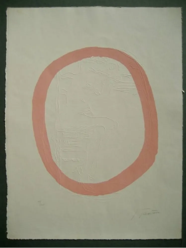 Incisione Fontana - Nudo Rosa 