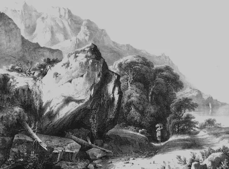 Litografia Fontanesi - A Saint-Gingolph (Lac de Genève)