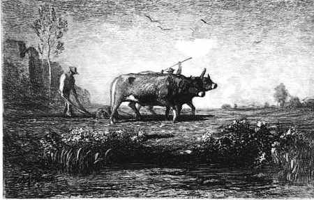 Acquaforte Fontanesi - Il lavoro. Seconda versione