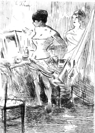 Acquaforte Forain - Danseuses dans leur loge