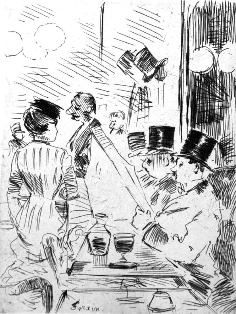 Acquaforte Forain - Le cafè de la nouvelle Athènes