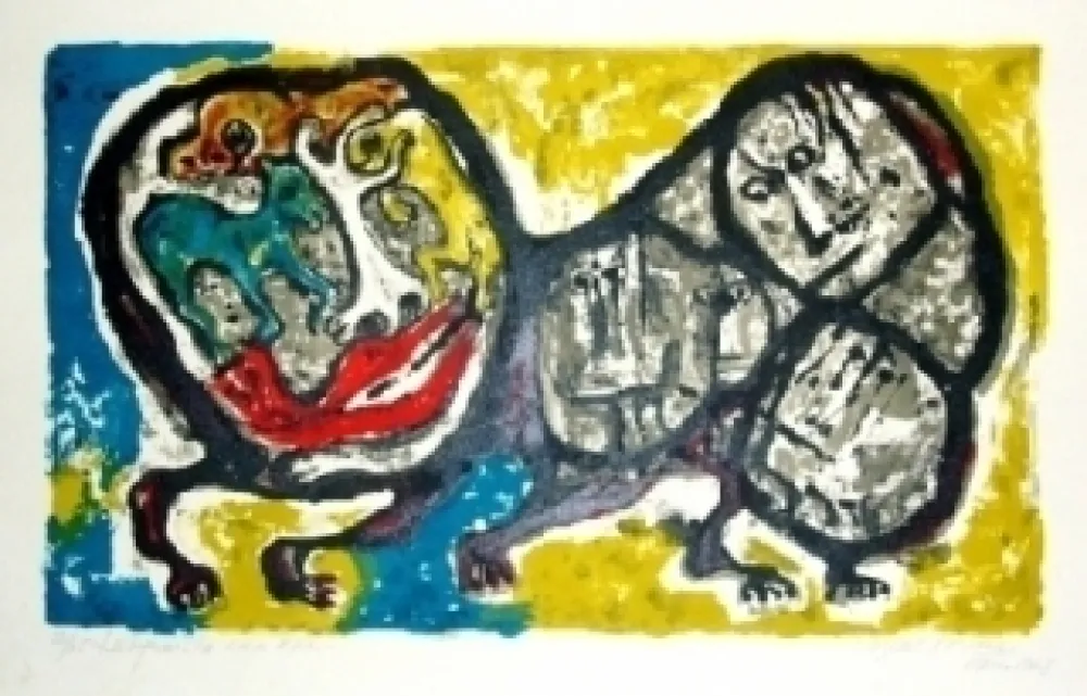 Litografia Forner - Labyrinthe aux êtres