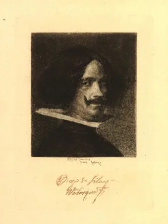 Incisione Fortuny I Marsal - Retrato de Velázquez