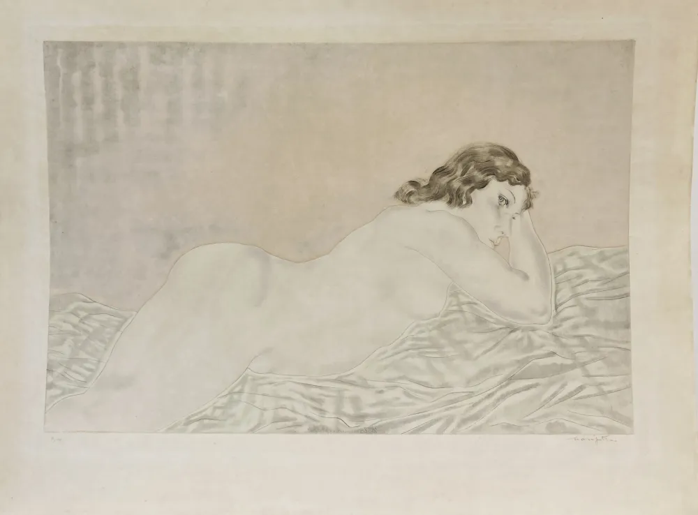 Acquaforte E Acquatinta Foujita - Femme brune allongée. 1930