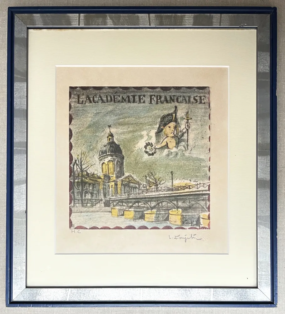 Litografia Foujita - L'ACADÉMIE FRANÇAISE. Lithographie justifiée et signée par Foujita (1963)
