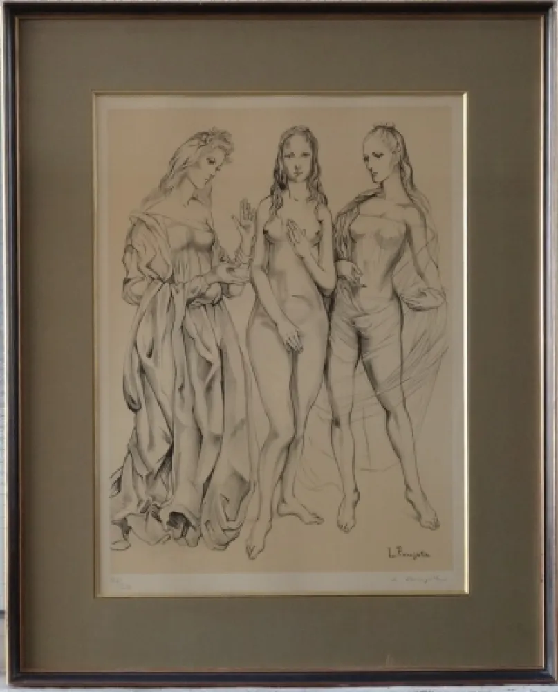 Litografia Foujita - Les Trois Graces