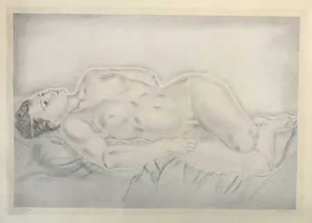 Acquaforte E Acquatinta Foujita - Reclining Nude (From Femmes)