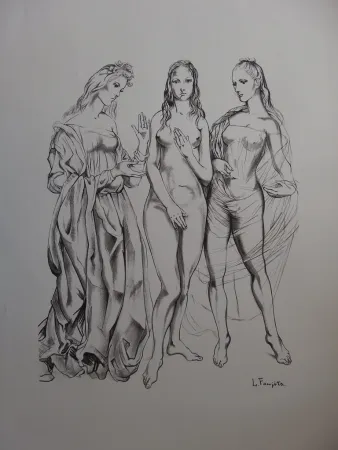 Litografia Foujita - The Three Graces