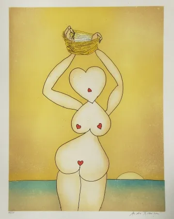 Acquaforte E Acquatinta François - Dame de coeur à la mer