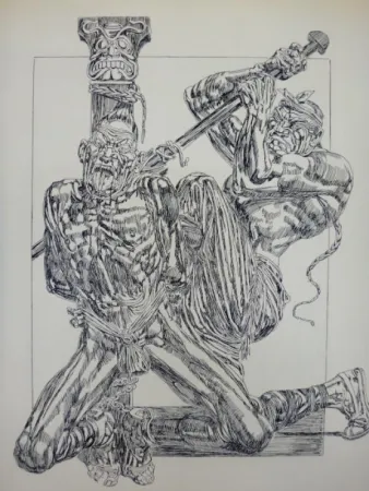 Incisione Freida - Eaux-fortes pour Le jardin des supplices