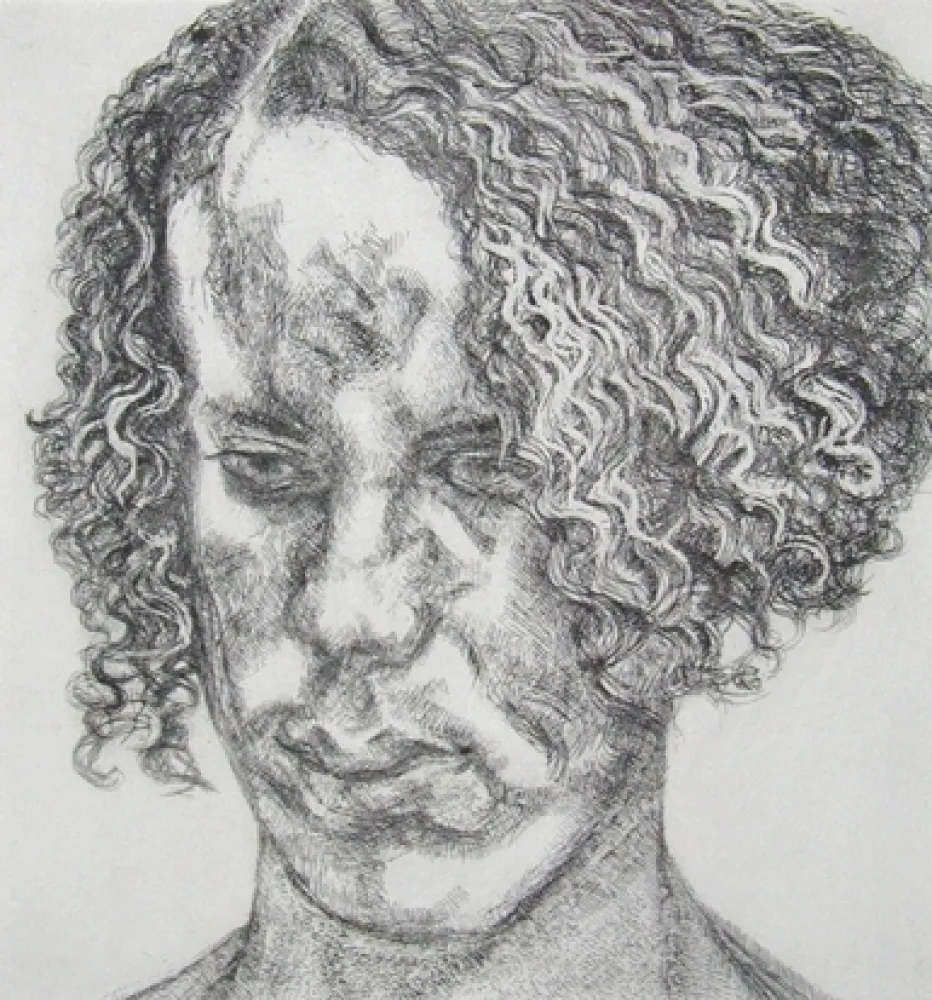 Acquaforte Freud - Girl with fuzzy hair  