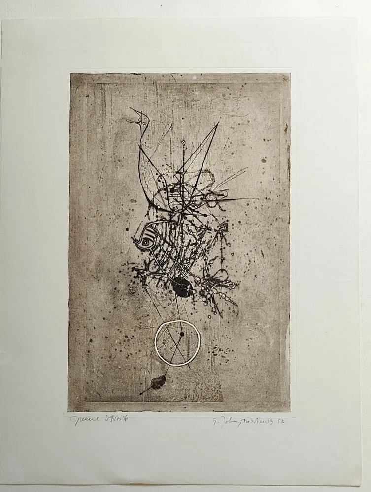 Acquaforte Friedlaender - Poisson et Oiseau III