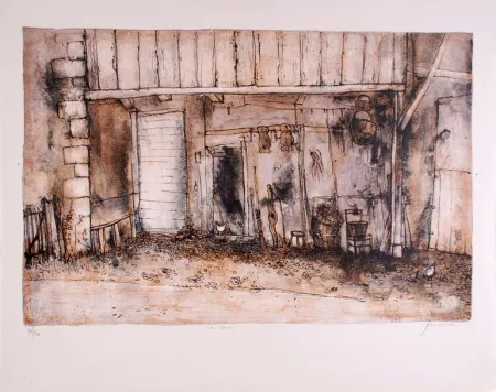 Litografia Gantner - La Cour - Court