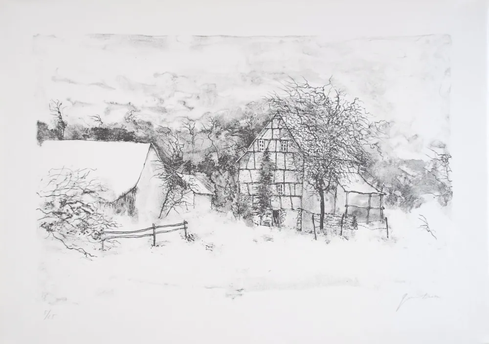 Litografia Gantner - La ferme endormie