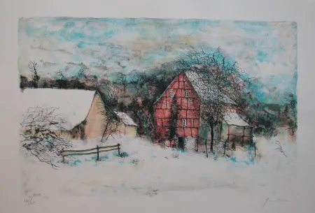 Litografia Gantner - LA MAISON ENDORMIE