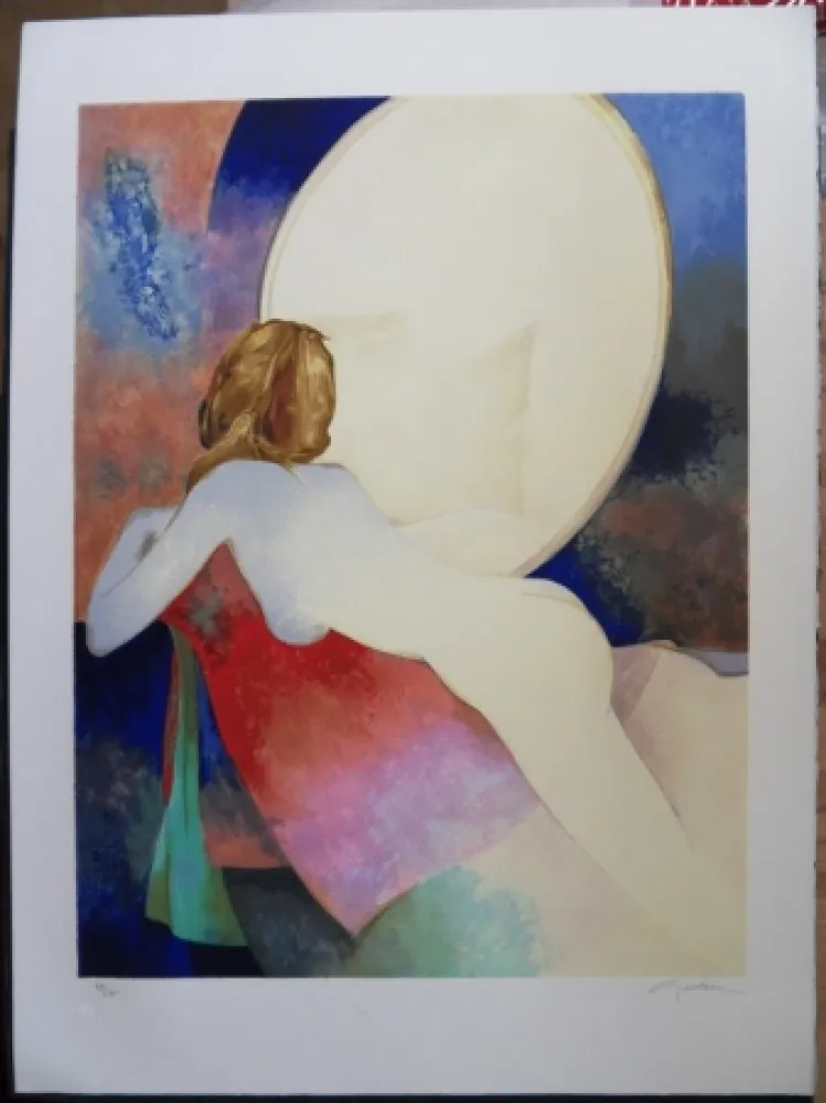 Litografia Gaveau - Nu au miroir