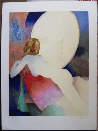 Litografia Gaveau - Nu au miroir