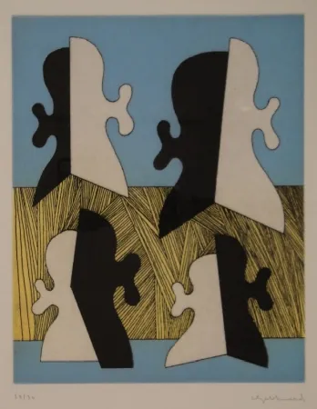 Incisione Gebhard - Vier Köpfe