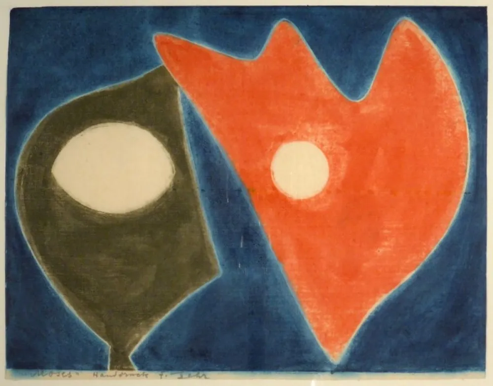 Incisione Su Legno Gehr - Moses vor brennendem Dornbusch I