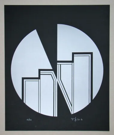 Linoincisione Geiler - Concrete-constructive Composition