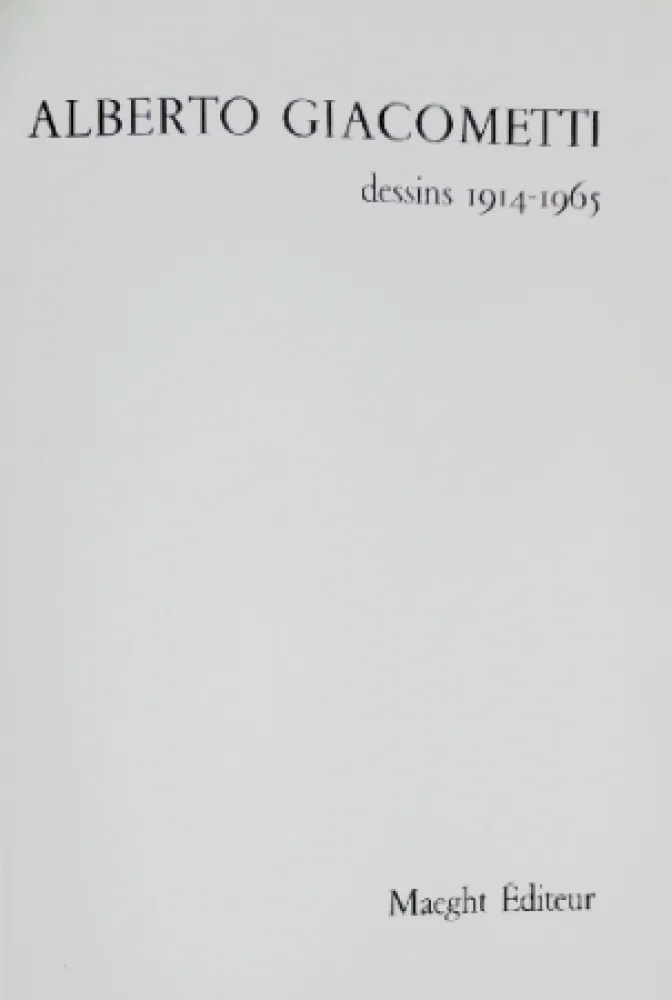 Libro Illustrato Giacometti - Alberto Giacometti, dessins 1914-1915