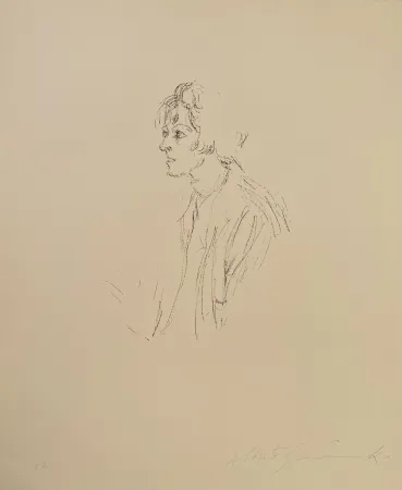 Litografia Giacometti - Buste d'une femme regardant a gauche - signed