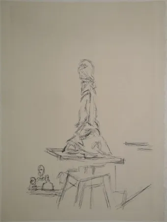 Acquaforte Giacometti - L'Atelier à la selette I. (Studio with the turntable)