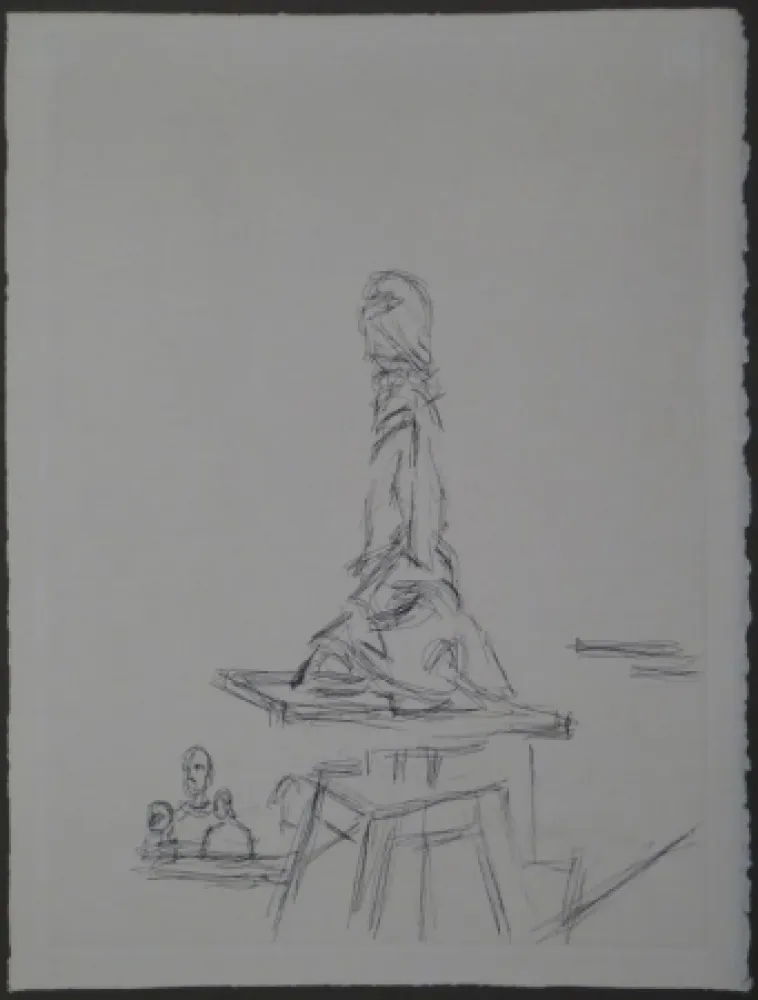 Acquaforte Giacometti - L'Atelier à la selette I. (Studio with the turntable)