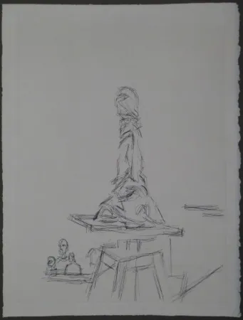 Acquaforte Giacometti - L'Atelier à la selette I. (Studio with the turntable)