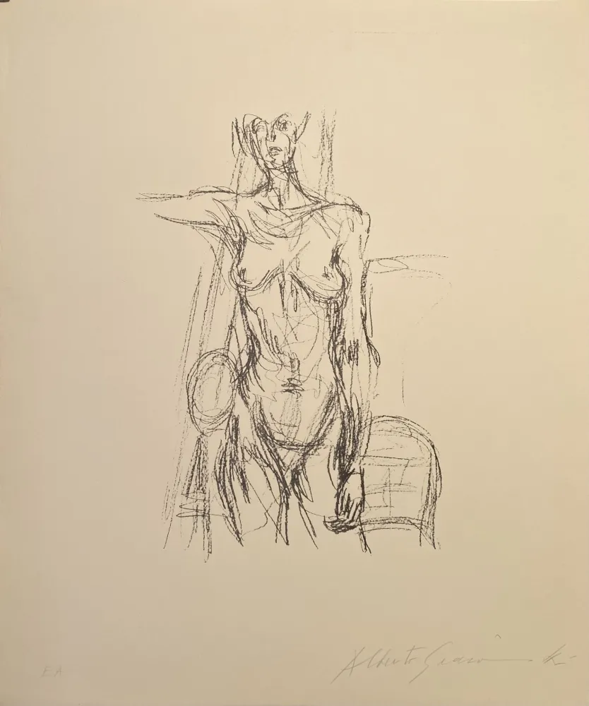 Litografia Giacometti - Nue - Lust 161 signed